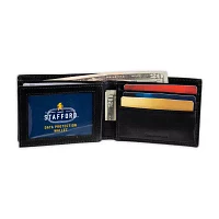 Stafford Mens Extra Capacity Personalized RFID Blocking Bifold Wallet