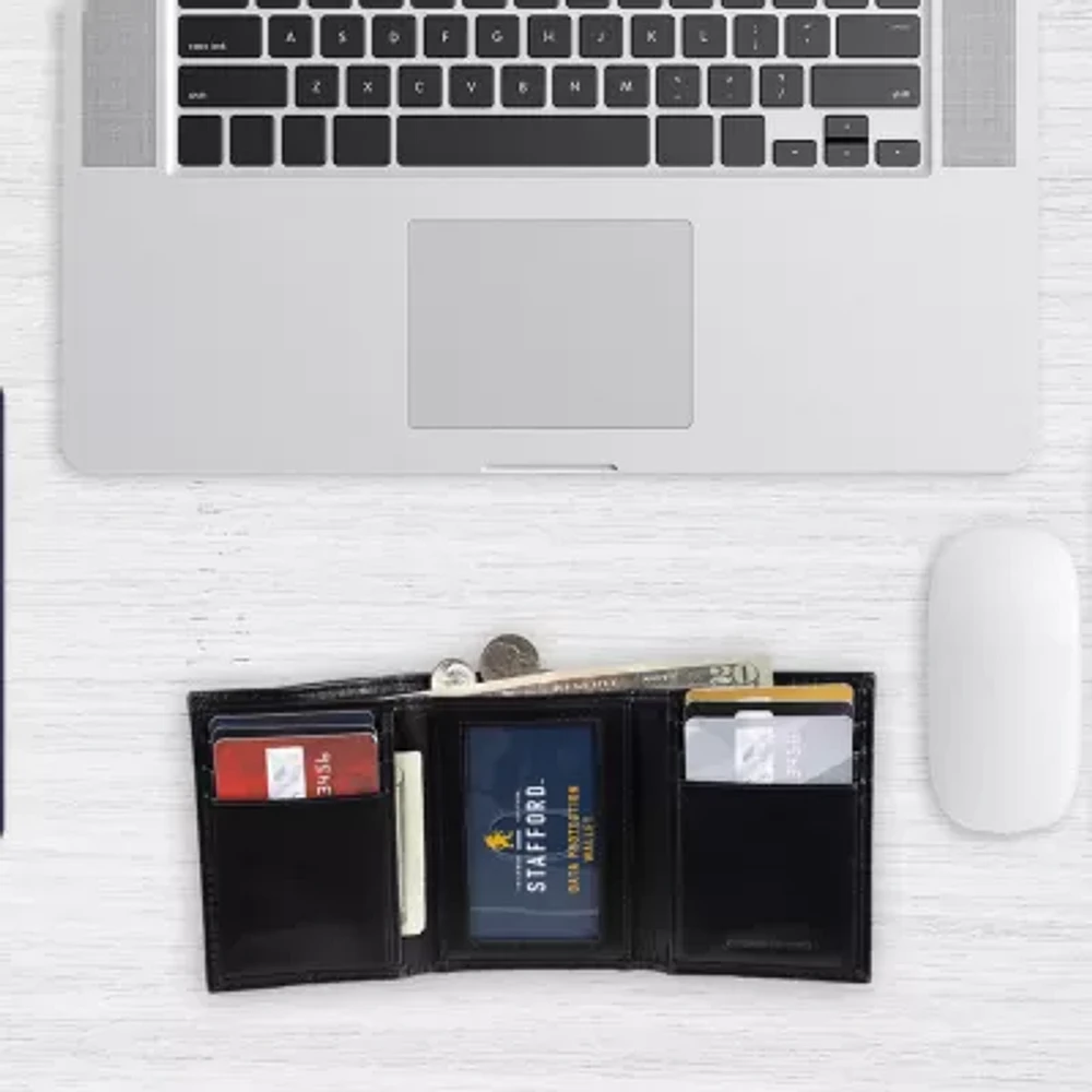 Stafford Mens Personalized RFID Blocking Trifold Wallet