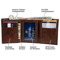 Stafford Mens Personalized RFID Blocking Trifold Wallet