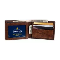 Stafford Mens Extra Capacity Personalized RFID Blocking Bifold Wallet