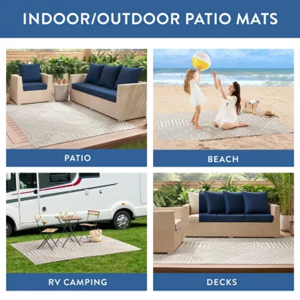 Patio Armor By Surefit Tyra Weather Resistant Outdoor Rectanglular Area Rug