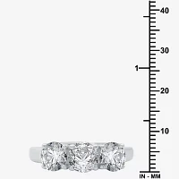 G / SI1-SI2) Womens 1/ CT. T.W. Lab Grown White Diamond 10K Gold Round 3-Stone Engagement Ring