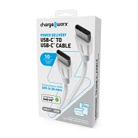 Chargeworx 10Ft Power Delivery Usb-C To Usb-C Cable