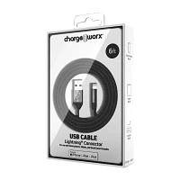 Chargeworx 6Ft Usb Cable Lightning Connector