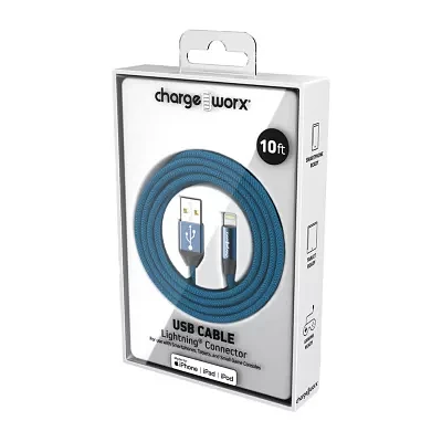 Chargeworx 10Ft Usb Cable Lightning Connector