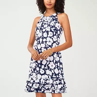 MSK Womens Sleeveless Floral Shift Dress