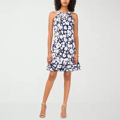 MSK Womens Sleeveless Floral Shift Dress