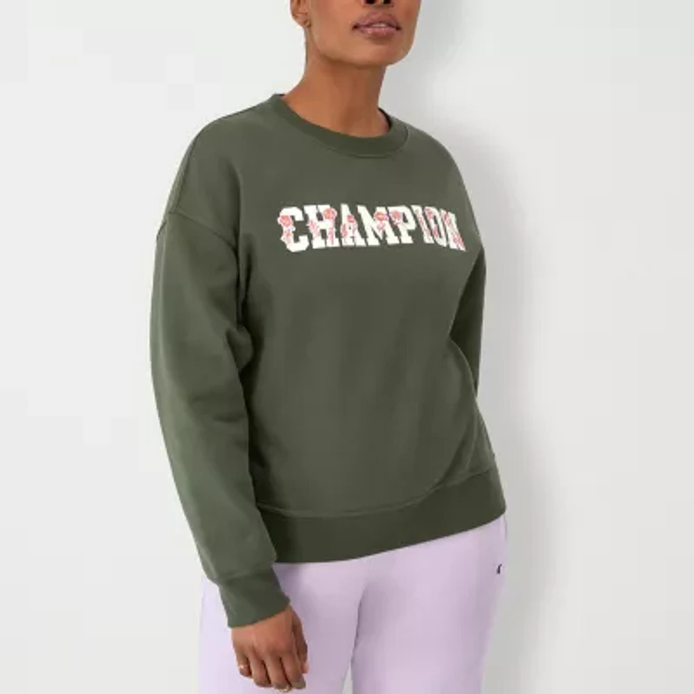 Champion Powerblend Womens Crew Neck Long Sleeve Sweatshirt