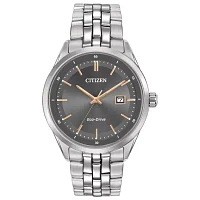 Citizen Corso Mens Silver Tone Stainless Steel Bracelet Watch Bm7251-53h