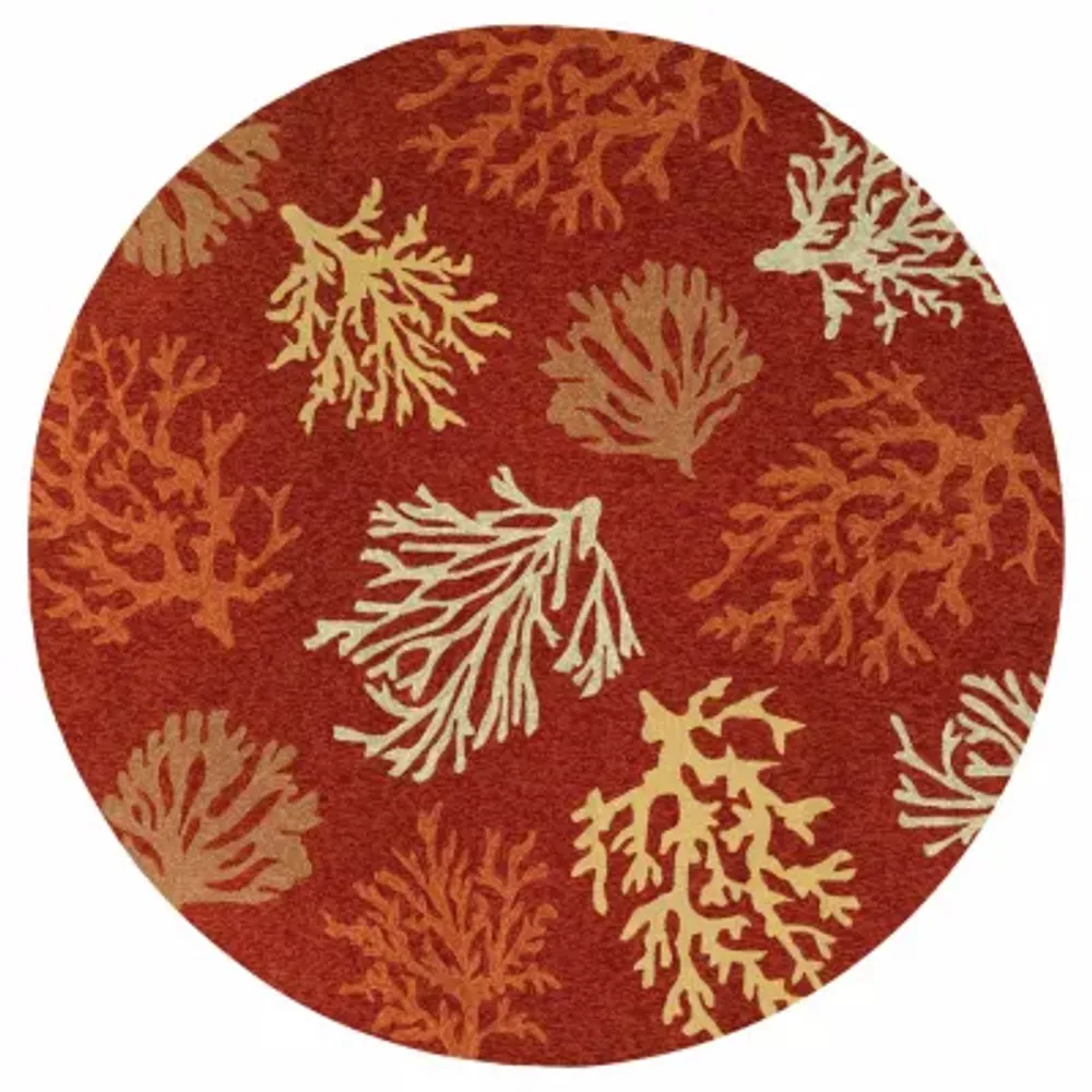 Couristan Outdoor Escapes Sea Reef Hooked Round Area Rug