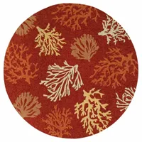 Couristan Outdoor Escapes Sea Reef Hooked Round Area Rugs