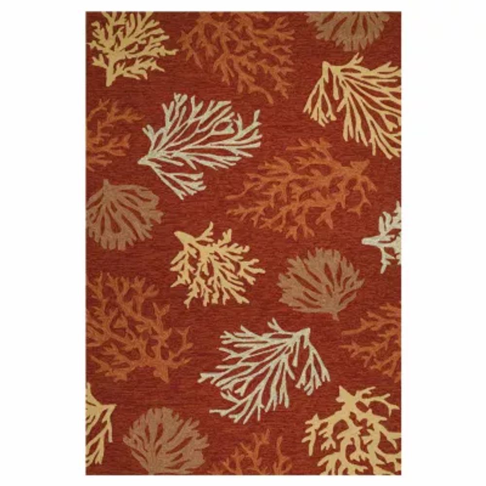 Couristan Outdoor Escapes Sea Reef Hooked Rectangular Accent Rug