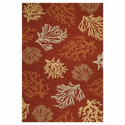 Couristan Outdoor Escapes Sea Reef Hooked Rectangular Accent Rug