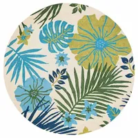 Couristan Covington Summer Laila Floral Hooked Round Area Rugs