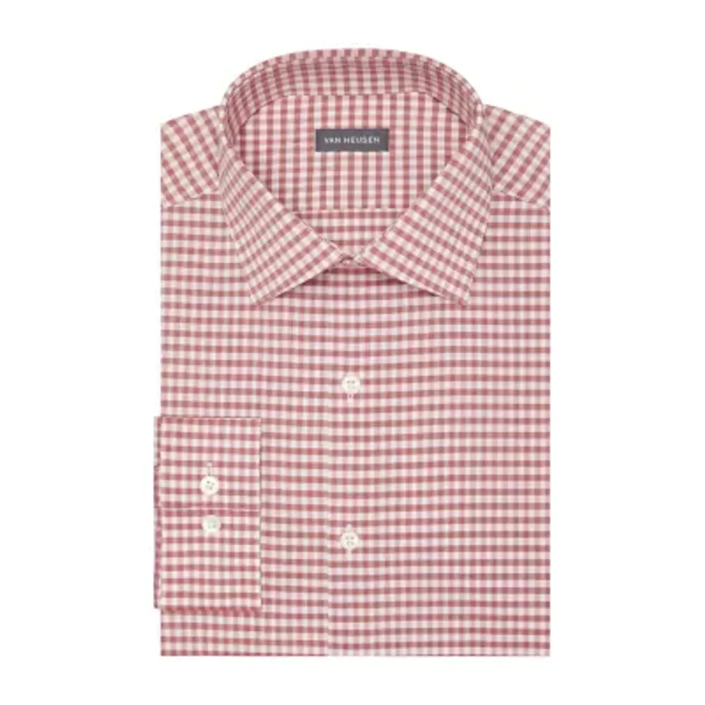 Van Heusen Stain Shield Mens Regular Fit Stretch Fabric Wrinkle Free Long Sleeve Dress Shirt