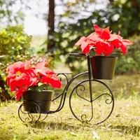 Glitzhome 21.5"L Metal Bicycle Planter Stands