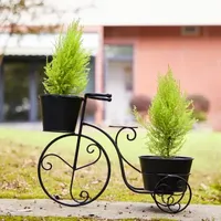 Glitzhome 21.5"L Metal Bicycle Planter Stands