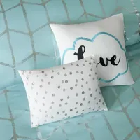 Intelligent Design Khloe Metallic Printed Duvet Cover Set with decorative pillows