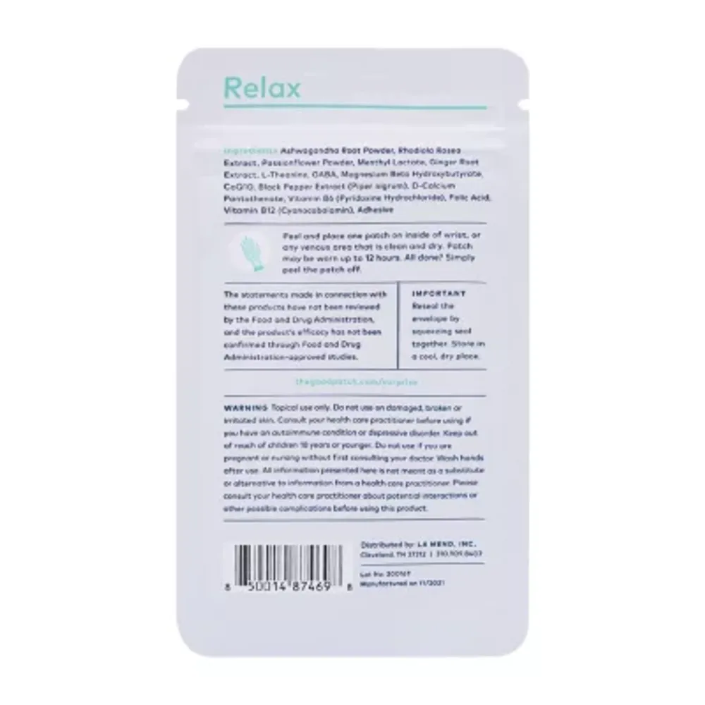 The Good Patch Plant Based Relax Patch 4 Count