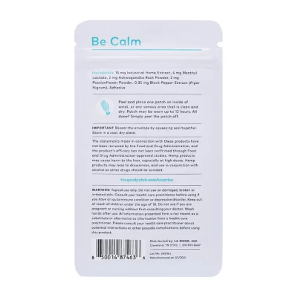 The Good Patch Hemp Infused Be Calm 4 Count Wearable Patches