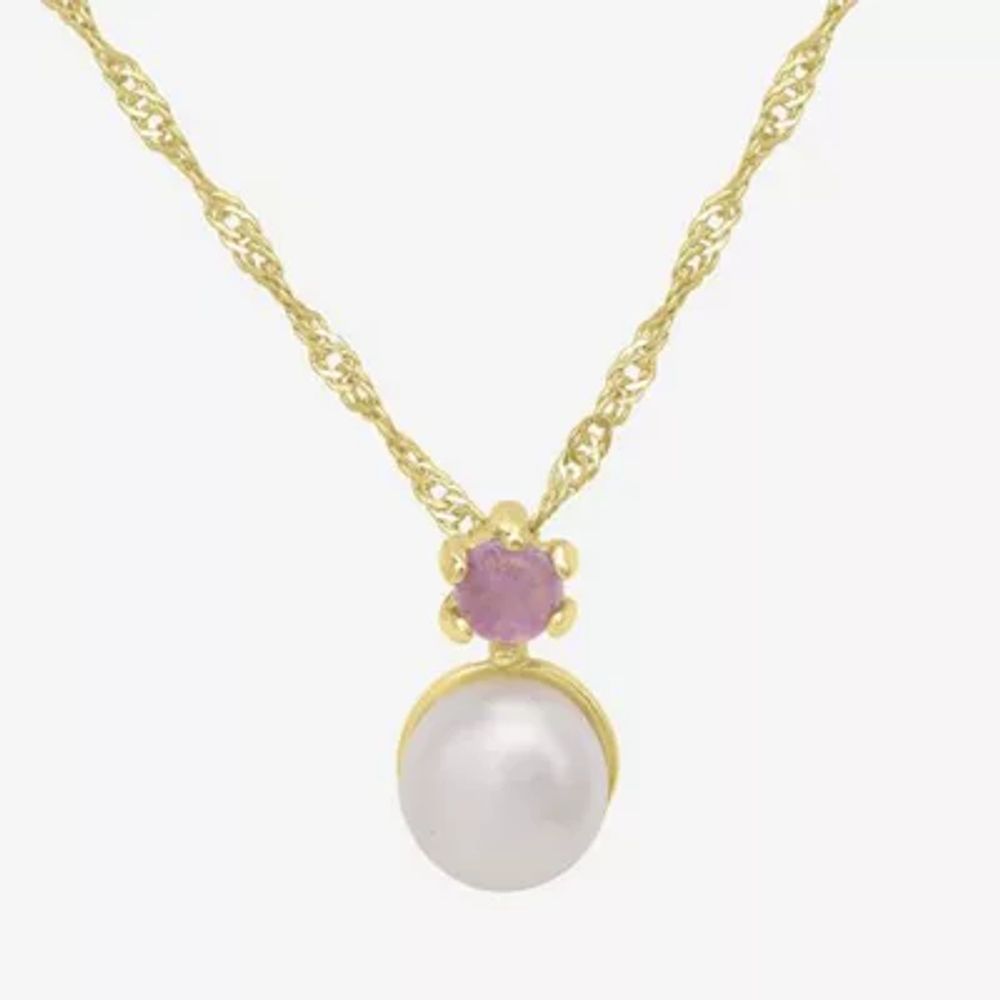 FINE JEWELRY Womens Diamond Accent White Cultured Freshwater Pearl 14K  White Gold Pendant Necklace | CoolSprings Galleria