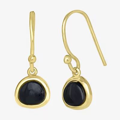 Silver Treasures 14K Gold Over Drop Earrings