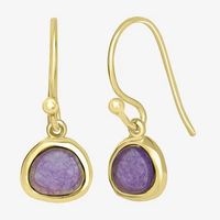 Silver Treasures 14K Gold Over Drop Earrings