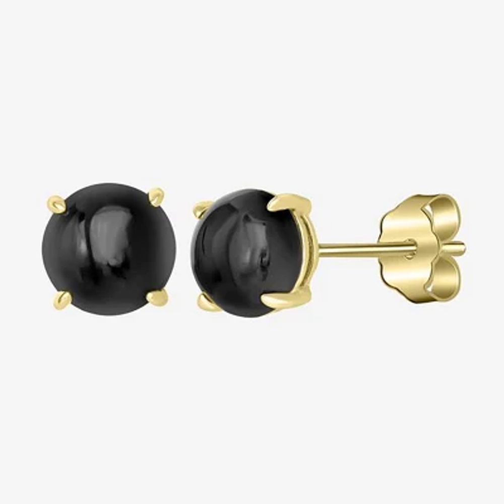 Silver Treasures 14K Gold Over 8mm Round Stud Earrings