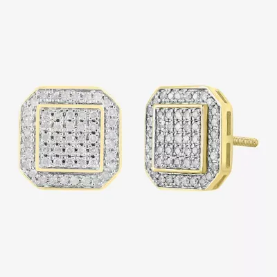 1/3 CT. T.W. Natural White Diamond 10K Gold 10.7mm Stud Earrings