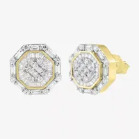 1 CT. T.W. Natural White Diamond 10K Gold 11.9mm Stud Earrings