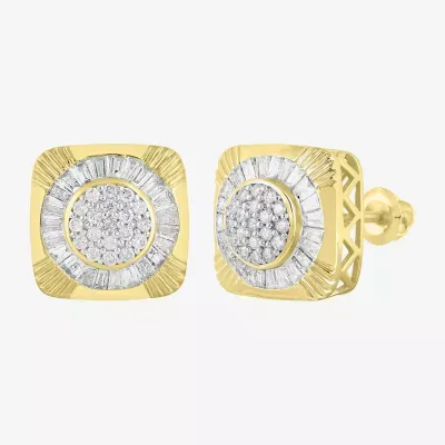 1 CT. T.W. Natural White Diamond 10K Gold 12.5mm Stud Earrings