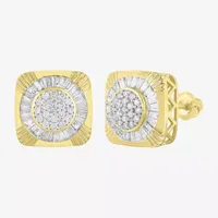 1 CT. T.W. Natural White Diamond 10K Gold 12.5mm Stud Earrings