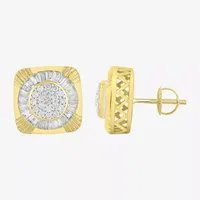 1 CT. T.W. Natural White Diamond 10K Gold 12.5mm Stud Earrings