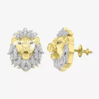 Lion 1/4 CT. T.W. Natural White Diamond 10K Gold 16.4mm Stud Earrings