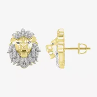 Lion 1/4 CT. T.W. Natural White Diamond 10K Gold 16.4mm Stud Earrings