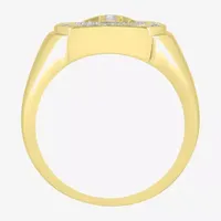 Mens 3/4 CT. T.W. Natural White Diamond 10K Gold Cross Fashion Ring