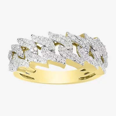 Mens 5/8 CT. Natural White Diamond 10K Gold Fashion Ring