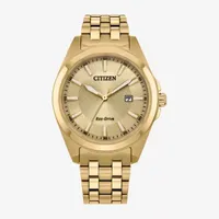 Citizen Dress/Classic Mens Gold Tone Stainless Steel Bracelet Watch Bm7532-54p