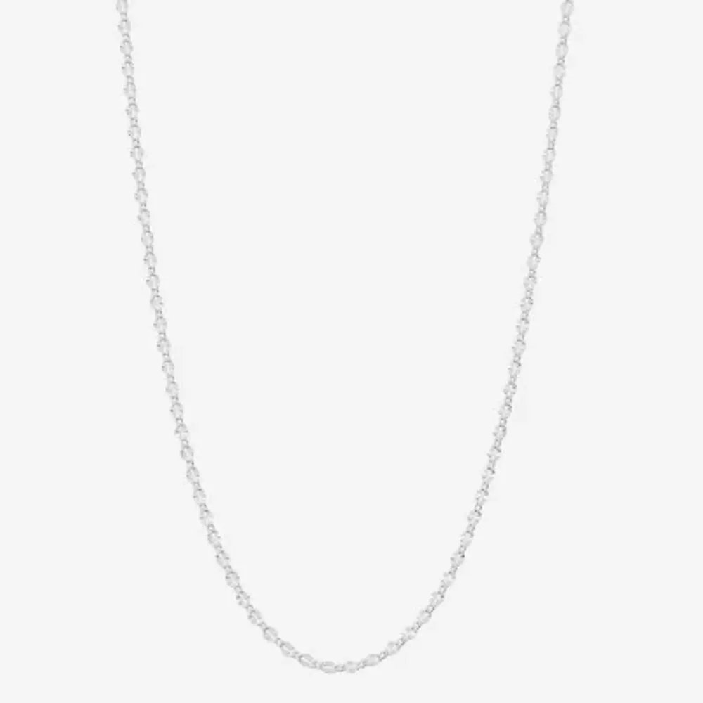 Silver Reflections Pure Silver Over Brass Inch Singapore Chain Necklace