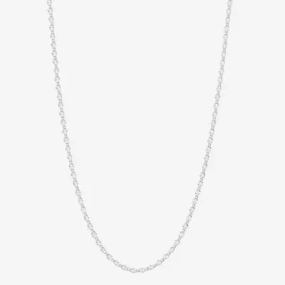 Pure Silver Over Brass 20 Inch Singapore Chain Necklace