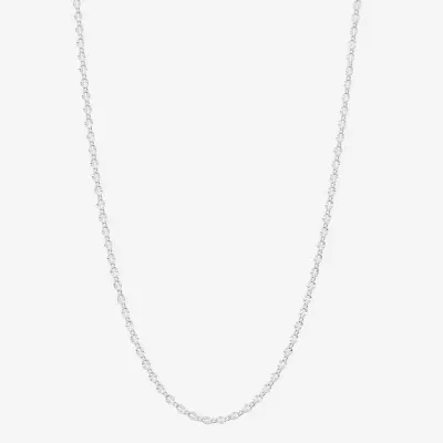 Silver Reflections Pure Silver Over Brass Inch Singapore Chain Necklace