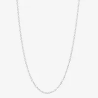 Silver Reflections Pure Silver Over Brass Inch Singapore Chain Necklace