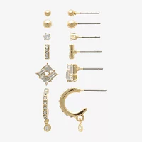 Mixit Hypoallergenic Gold Tone Stud 5 Pair Cubic Zirconia Earring Set