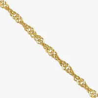 10K Gold 14-24" Solid Singapore Chain Necklace