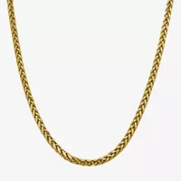 14K Gold Inch Semisolid Wheat Chain Necklace