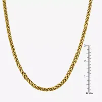 14K Gold Inch Semisolid Wheat Chain Necklace