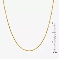 14K Gold Inch Solid Wheat Chain Necklace