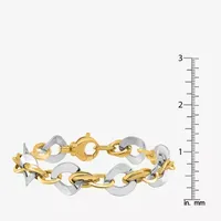 14K Two Tone Gold / Inch Hollow Link Bracelet