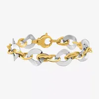 14K Two Tone Gold 8 Inch Hollow Link Bracelet