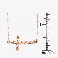 Womens 14K Rose Gold Cross Pendant Necklace